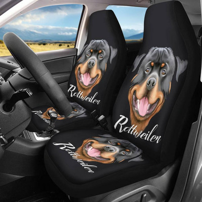 Rottweiler üléshuzatok4 Kutyák üléshuzatok Állati autós üléshuzatok, Animal Custom, Mandala stílusú, Egyedi első autós üléshuzatok