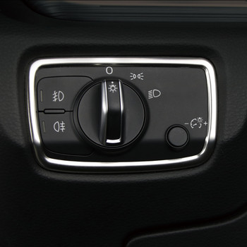 Ανοξείδωτο ατσάλι φανός προβολέα αυτοκινήτου Κουμπιά διακόπτη Διακόσμηση πλαισίου Διακοσμητικό κάλυμμα για Audi A3 8V 2013-2019 Αξεσουάρ αυτοκινήτου