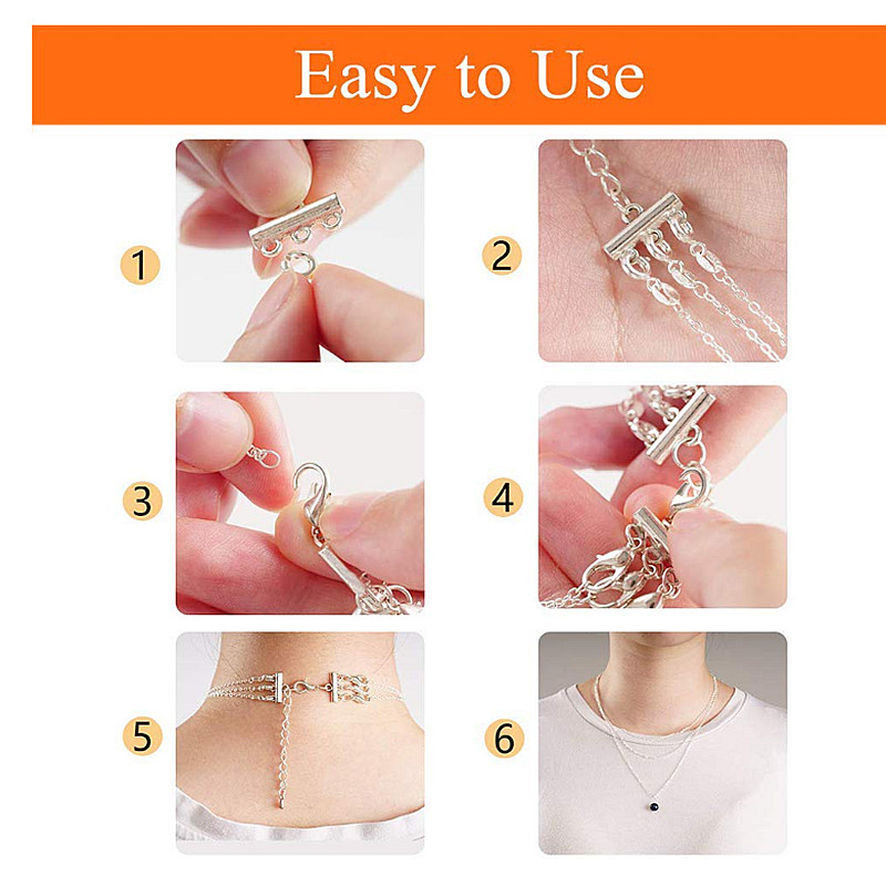 2Sets Multi Strand Homár kapcsok Hosszabbító Lánc Nyaklánc Karkötő Csatlakozók Horgok Barkács ékszerkészítési Kellékek Kiegészítők