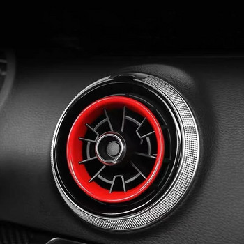 За Audi A3 8V RS3 2016-2019 Цвят на въглеродни влакна Кръгове на вътрешния вентилационен отвор Централна конзола Облицовка на капака на рамката на климатика