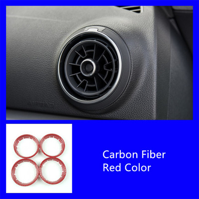 Pentru Audi A3 8V RS3 2016-2019, culoare fibră de carbon, cercuri de aerisire interioară, consola centrală, garnitură pentru cadru de aer condiționat