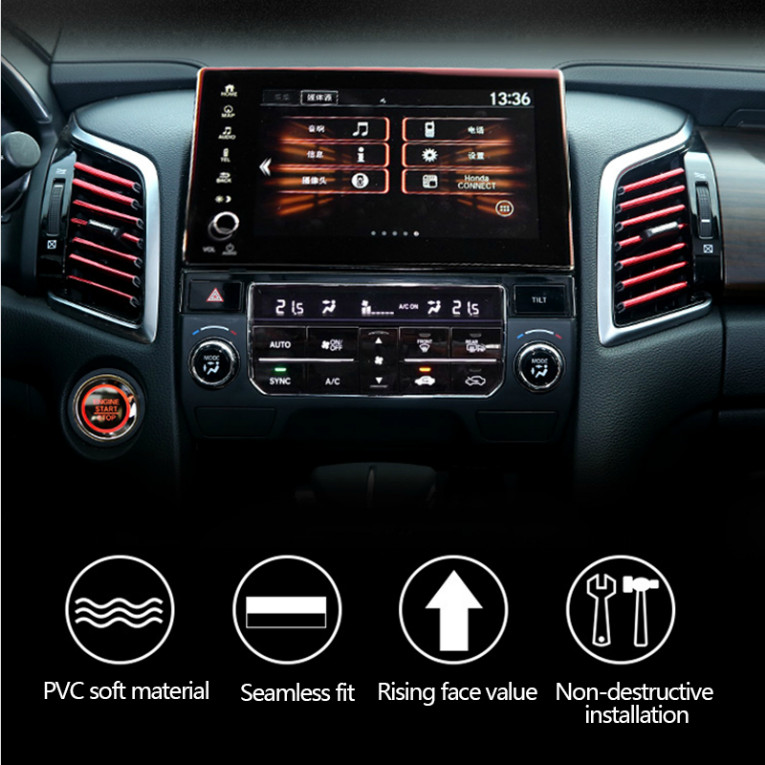 Διακοσμητική ταινία εξόδου αέρα αυτοκινήτου Αξεσουάρ εσωτερικού χώρου για Volkswagen GTI GOLF 5 6 7 t5 t7 MK6 MK7 POLO passat B5 B6 B7 B8