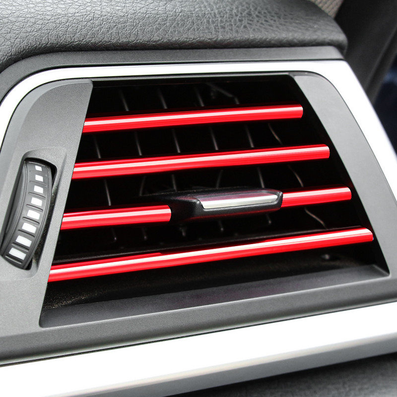 Διακοσμητική ταινία εξόδου αέρα αυτοκινήτου Αξεσουάρ εσωτερικού χώρου για Volkswagen GTI GOLF 5 6 7 t5 t7 MK6 MK7 POLO passat B5 B6 B7 B8