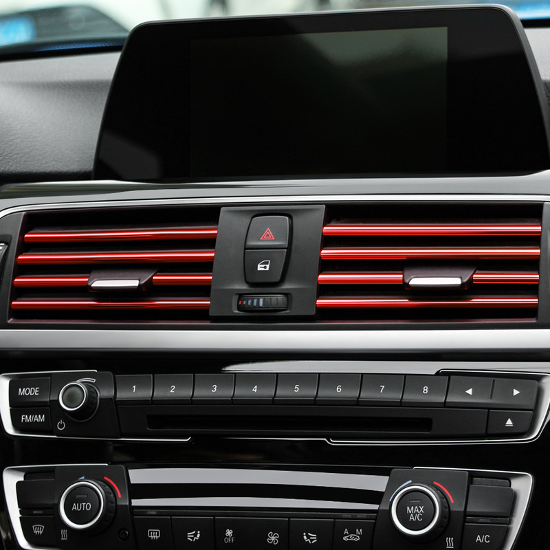 Διακοσμητική ταινία εξόδου αέρα αυτοκινήτου Αξεσουάρ εσωτερικού χώρου για Volkswagen GTI GOLF 5 6 7 t5 t7 MK6 MK7 POLO passat B5 B6 B7 B8