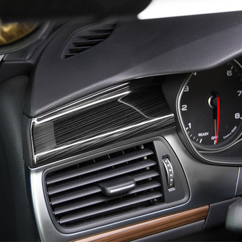 Κάλυμμα πλοήγησης κεντρικής κονσόλας Διακοσμητικές ταινίες 2 τμχ για Audi A6 C7 2012-2018 Αξεσουάρ εσωτερικού αυτοκινήτου από ανοξείδωτο ατσάλι