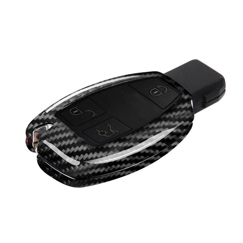 Süsinikkiust stiilis auto võtmekaane ümbris Mercedes Benz ABCE CLA GLA S klassile W204 W203 W211 W212 W176 AMG autotarvikutele