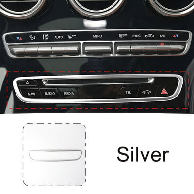 Rozsdamentes acél autós középkonzol klíma CD panel gombkeret szegély Mercedes Benz C osztály W205 GLC X253 2015-2018