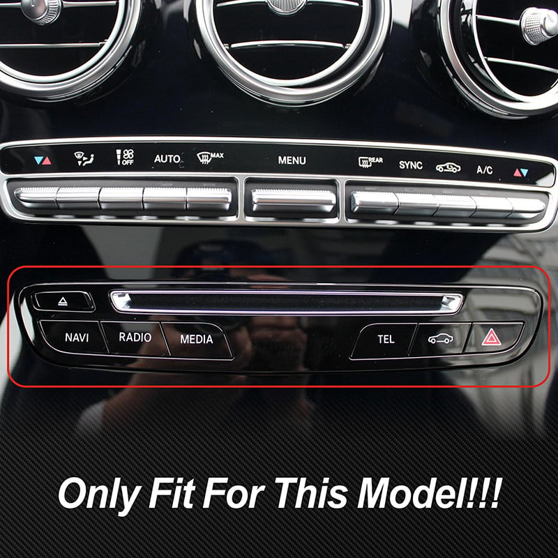 Rozsdamentes acél autós középkonzol klíma CD panel gombkeret szegély Mercedes Benz C osztály W205 GLC X253 2015-2018