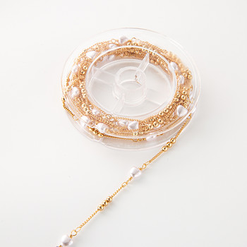 1M KC Gold Copper Alien Heart Crystal Pearl Round Ball Beads Chain for βραχιόλια Κολιέ Αστραγάλοι Κοσμήματα Κατασκευή DIY Αξεσουάρ