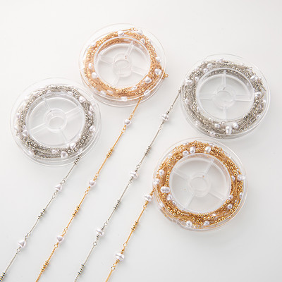 1M KC Gold Copper Alien Heart Crystal Pearl Round Ball Beads Верига за гривни Колиета Глезени Изработка на бижута Направи си сам аксесоари