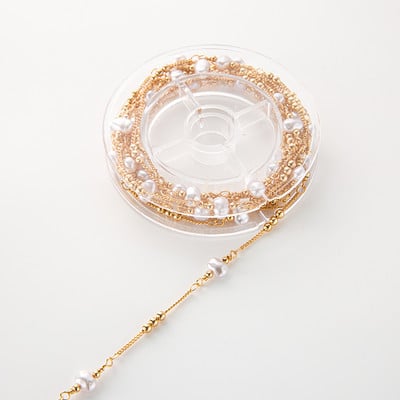 1M KC Gold Copper Alien Heart Crystal Pearl Round Ball Beads Chain for βραχιόλια Κολιέ Αστραγάλοι Κοσμήματα Κατασκευή DIY Αξεσουάρ