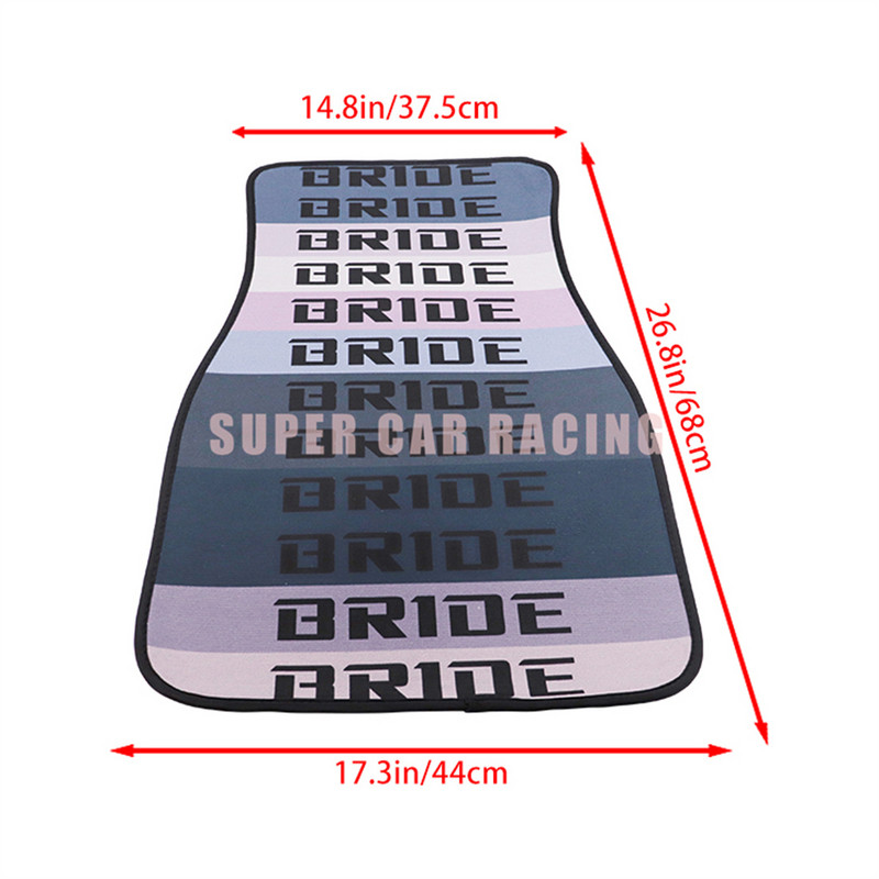 4 DB Univerzális jdm Racing Cluture autós padlószőnyeg autóstílusú belső kiegészítők BRIDE szőnyegpadlóvédő lábpárna