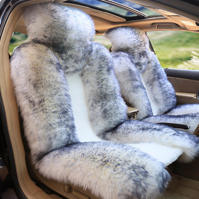 Κάλυμμα καθίσματος αυτοκινήτου Sheepskin Γνήσιο μακρύ μάλλινο κάλυμμα μπροστινού καθίσματος Αξεσουάρ Universal κάλυμμα μαξιλαριού αυτοκινήτου για 99% μοντέλα αυτοκινήτων Sedan SUV