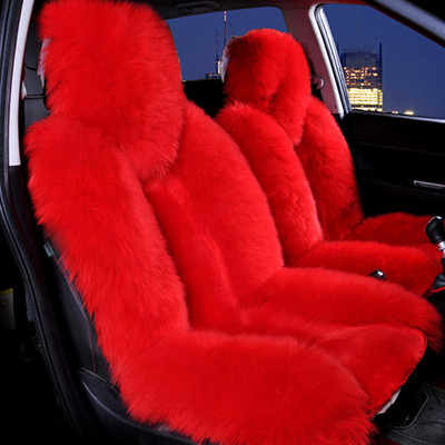 Κάλυμμα καθίσματος αυτοκινήτου Sheepskin Γνήσιο μακρύ μάλλινο κάλυμμα μπροστινού καθίσματος Αξεσουάρ Universal κάλυμμα μαξιλαριού αυτοκινήτου για 99% μοντέλα αυτοκινήτων Sedan SUV
