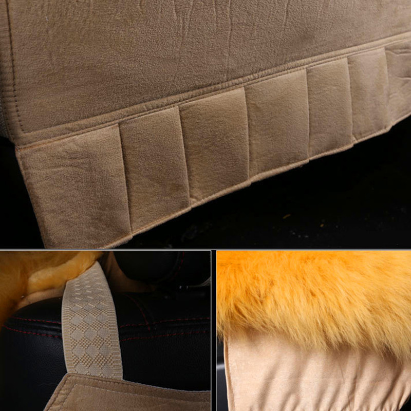 Κάλυμμα καθίσματος αυτοκινήτου Sheepskin Γνήσιο μακρύ μάλλινο κάλυμμα μπροστινού καθίσματος Αξεσουάρ Universal κάλυμμα μαξιλαριού αυτοκινήτου για 99% μοντέλα αυτοκινήτων Sedan SUV