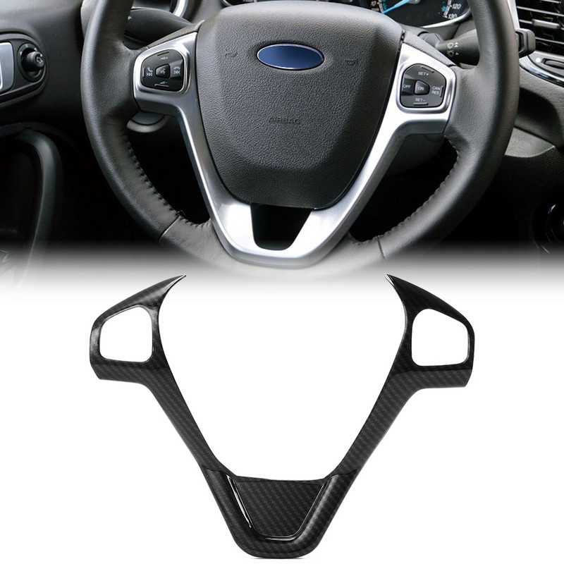 autó Tartozékok Autó kormánykerék burkolatok díszmatrica Ford New Fiesta MK7 2009-2017 Ecosport 2012-2017