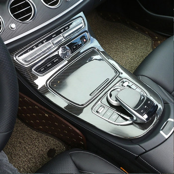 Κονσόλα στυλ αυτοκινήτου Πλαίσιο πλαισίων κονσόλας ταχυτήτων Γραναζωτή επένδυση για Mercedes Benz E-Class W213 2016-18 ABS από ανθρακονήματα