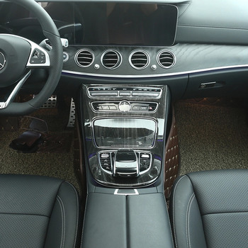 Автомобилна конзола за скоростен панел Рамка на конзолата за скоростен лост Панел на капака за Mercedes Benz E-Class W213 2016-18 ABS въглеродни влакна