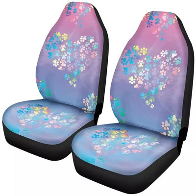 Винтидж лилаво розово цвете с мотив на предната седалка на автомобила Капак за предна седалка Само за предна седалка Лесно инсталиране Противоплъзгащо вътрешно покритие за седалка на автомобила