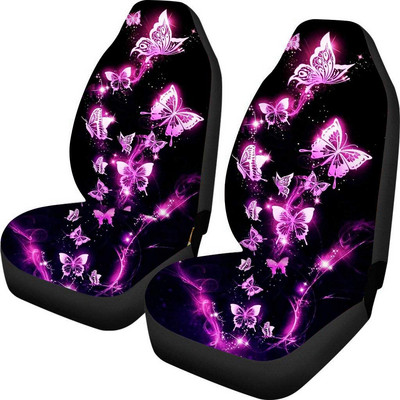 Винтидж лилаво розово цвете с мотив на предната седалка на автомобила Капак за предна седалка Само за предна седалка Лесно инсталиране Противоплъзгащо вътрешно покритие за седалка на автомобила