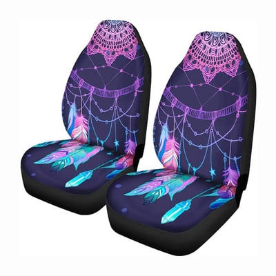 Винтидж лилаво розово цвете с мотив на предната седалка на автомобила Капак за предна седалка Само за предна седалка Лесно инсталиране Противоплъзгащо вътрешно покритие за седалка на автомобила