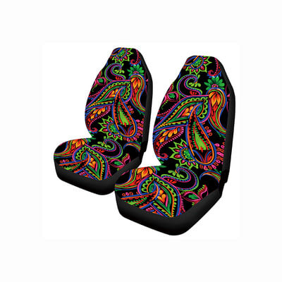 Винтидж лилаво розово цвете с мотив на предната седалка на автомобила Капак за предна седалка Само за предна седалка Лесно инсталиране Противоплъзгащо вътрешно покритие за седалка на автомобила