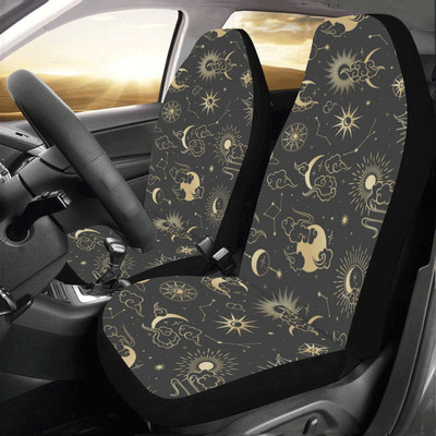 Pink Purple Stars Space Black Калъфи за столчета за кола Чифт 2 предни калъфи за столчета за кола Калъф за седалки за кола Протектор за столчета за кола Аксесоар за кола