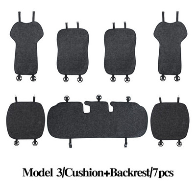 Κάλυμμα καθίσματος αυτοκινήτου για Tesla Model 3 Model Y Four Seasons Μπροστινό πίσω λινό υφασμάτινο μαξιλάρι αναπνεύσιμο προστατευτικό χαλάκι