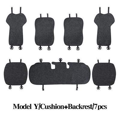 Κάλυμμα καθίσματος αυτοκινήτου για Tesla Model 3 Model Y Four Seasons Μπροστινό πίσω λινό υφασμάτινο μαξιλάρι αναπνεύσιμο προστατευτικό χαλάκι