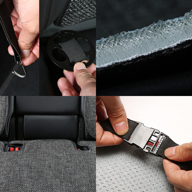 Κάλυμμα καθίσματος αυτοκινήτου για Tesla Model 3 Model Y Four Seasons Μπροστινό πίσω λινό υφασμάτινο μαξιλάρι αναπνεύσιμο προστατευτικό χαλάκι