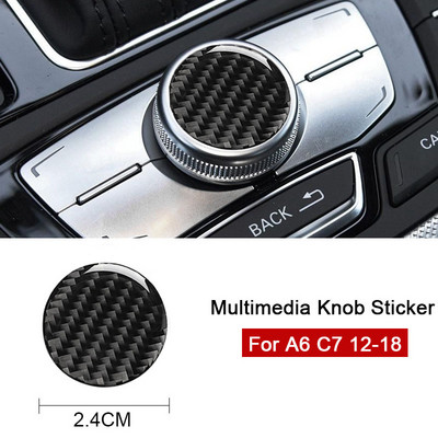 Audi A4 A5 B9 A3 A6 C7-hez Központi vezérlés Multimédiás Gomb Dekoráció Autó Szénszálas Matricák Matricák Dekor Autótartozékok
