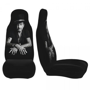 Johnny Hallyday French Singer Универсално покривало за столче за кола за повечето автомобили AUTOYOUTH Music Legend Калъфи за столче за кола Полиестер Лов