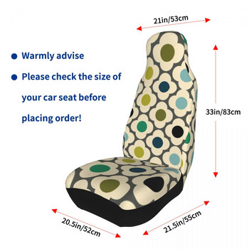 Orla Kiely Flowers Abstract Front Auto Seat Cover Print Геометрични калъфи за автомобилни седалки Универсално подходящо за SUV Седан Ван 2 бр.