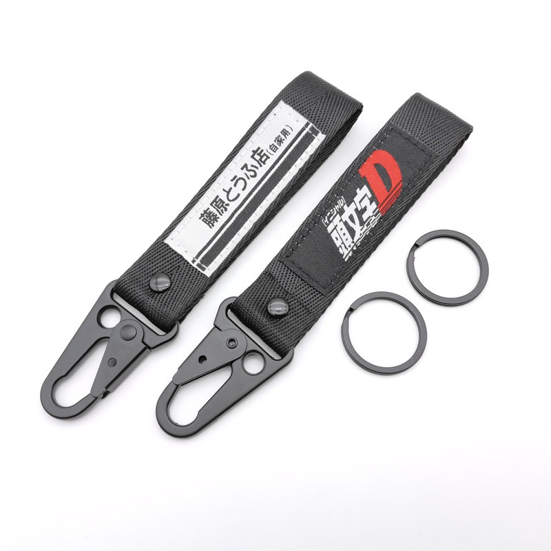 JDM võtmehoidja sildid Initial D Fujiwara Tofu Shop Nailonist võtmesildid võtmehoidja Auto võti terasest vedruklamber Pael Mootorratta tarvikud