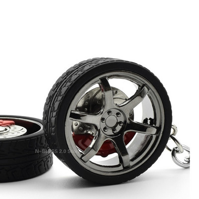 Breloc pentru jante de roți din aliaj Tuning pentru mașină Lanț de chei Suport pentru breloc auto auto cu disc de frână de rotire Inel pentru chei pentru fanii Benz Toyota