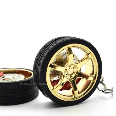 Breloc pentru jante de roți din aliaj Tuning pentru mașină Lanț de chei Suport pentru breloc auto auto cu disc de frână de rotire Inel pentru chei pentru fanii Benz Toyota