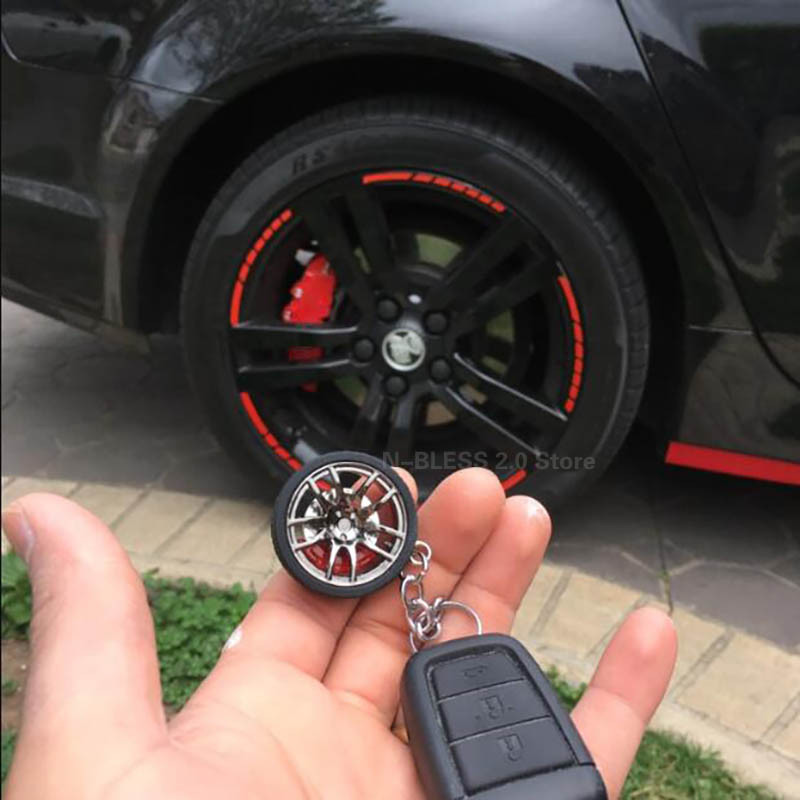 Breloc pentru jante de roți din aliaj Tuning pentru mașină Lanț de chei Suport pentru breloc auto auto cu disc de frână de rotire Inel pentru chei pentru fanii Benz Toyota