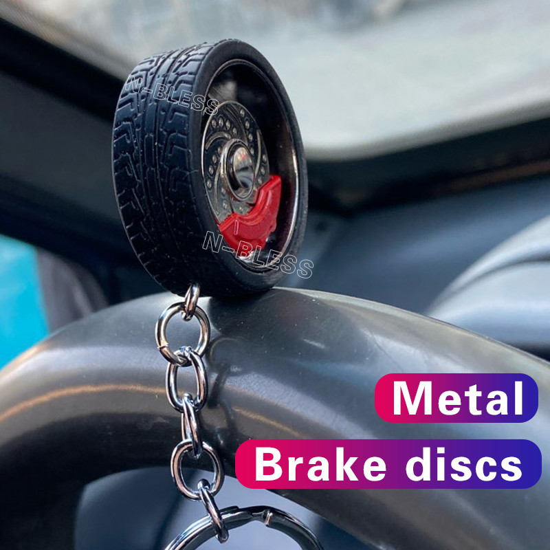 Breloc pentru jante de roți din aliaj Tuning pentru mașină Lanț de chei Suport pentru breloc auto auto cu disc de frână de rotire Inel pentru chei pentru fanii Benz Toyota