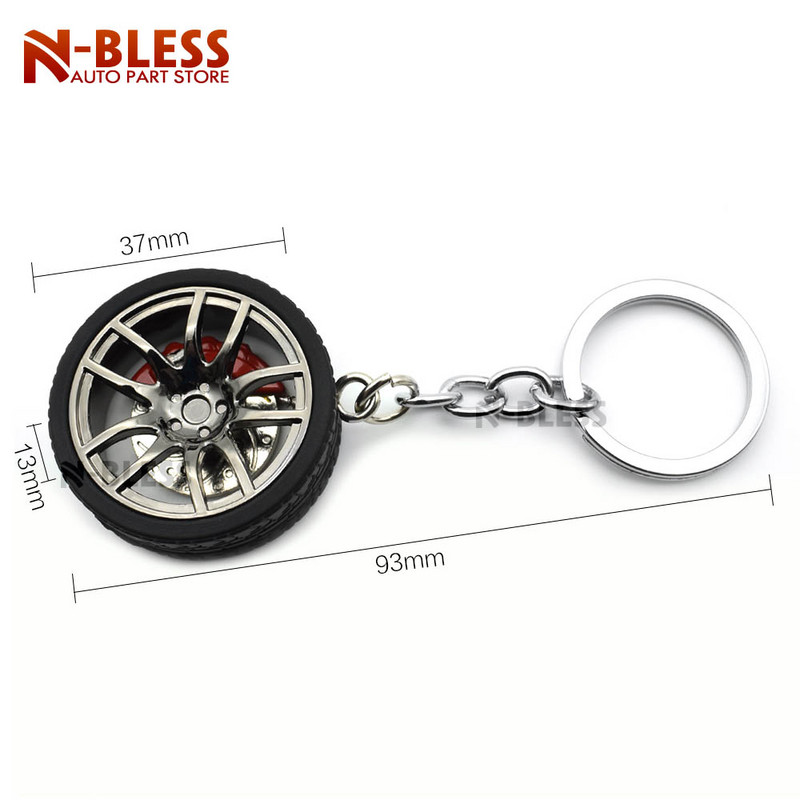 Breloc pentru jante de roți din aliaj Tuning pentru mașină Lanț de chei Suport pentru breloc auto auto cu disc de frână de rotire Inel pentru chei pentru fanii Benz Toyota
