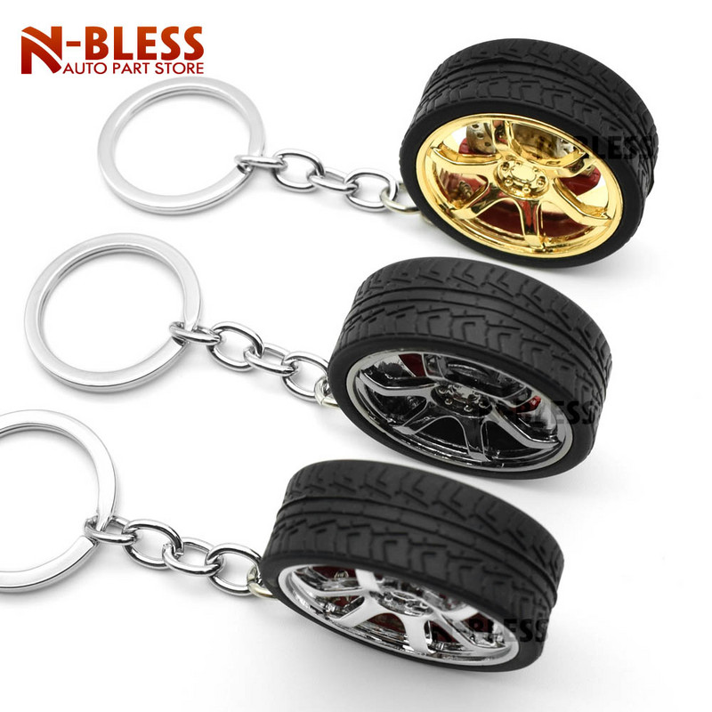 Breloc pentru jante de roți din aliaj Tuning pentru mașină Lanț de chei Suport pentru breloc auto auto cu disc de frână de rotire Inel pentru chei pentru fanii Benz Toyota