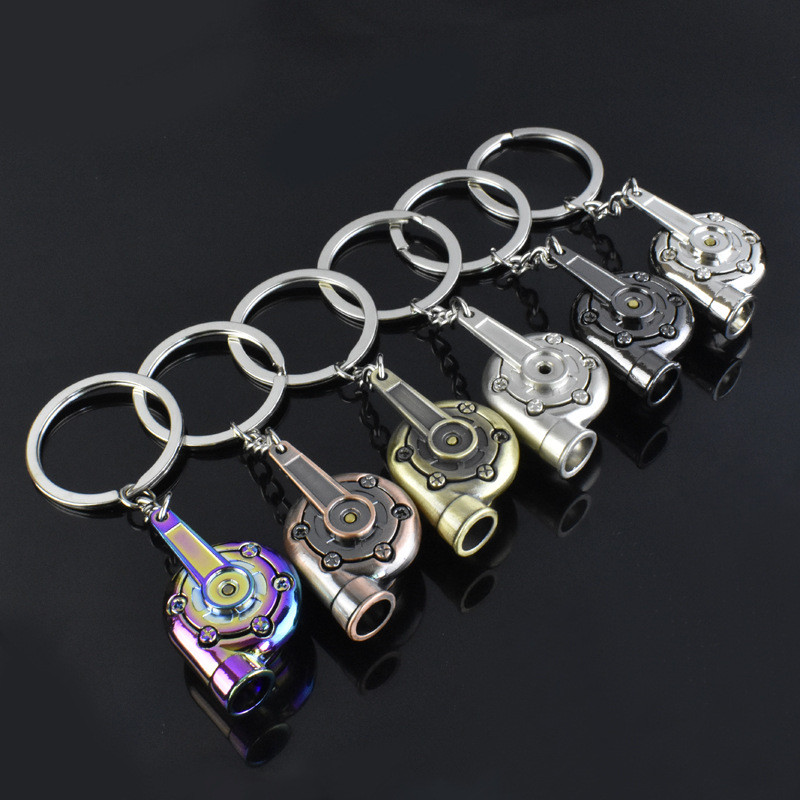 Mini Turbo Turbo Charger Keychain Spinning Turbine Key Chain Ring Μπρελόκ Μπρελόκ αυτοκινήτου Μπρελόκ αυτοκινήτου Αξεσουάρ εσωτερικού χώρου