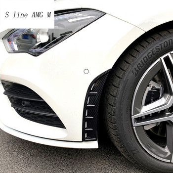 Car Styling Fiber Carbon For Mercedes Benz CLA Class C118 W118 Auto Αξεσουάρ αμαξώματος Μπροστινός προφυλακτήρας Φτερό κάλυμμα χείλους Αυτοκόλλητα Διακοσμητικά