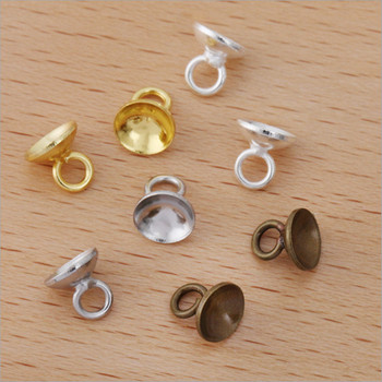 50 τμχ/παρτίδα 6/8mm Χάλκινα καπάκια από χάντρες Εφαρμογή στρογγυλών χάντρες Κρεμαστά μενταγιόν για κοσμήματα Diy Making Finding κολιέ αξεσουάρ
