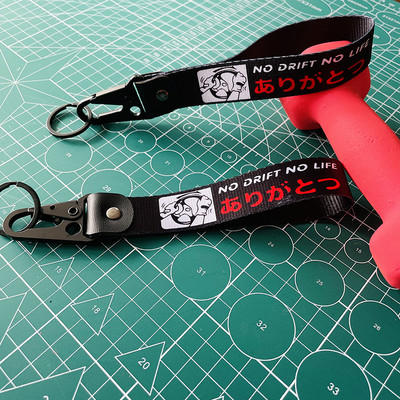 Design nou, 1 buc, stil JDM, inel pentru chei, etichete, curea pentru chei, laterale de remorcare, Thermoprint, JDM, mașină de curse, accesorii pentru breloc pentru motociclete