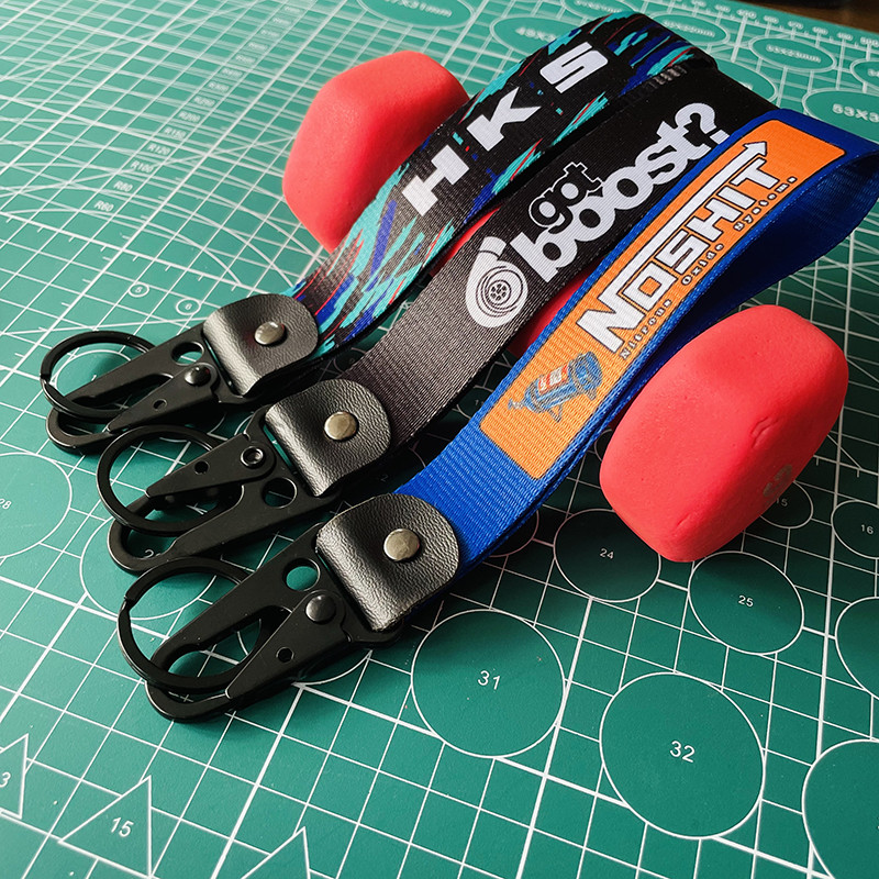 Design nou, 1 buc, stil JDM, inel pentru chei, etichete, curea pentru chei, laterale de remorcare, Thermoprint, JDM, mașină de curse, accesorii pentru breloc pentru motociclete