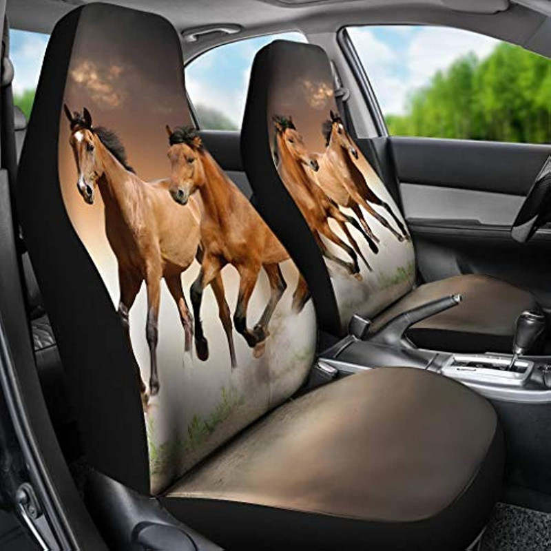 Universaalselt sobivad 2 tk auto esiistmekatted pruunid hobuse istmekatted.