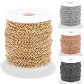 Kabel od nehrđajućeg čelika od 2 m Lanac od ružičastog zlata Srebrni lančići Ogrlica za „uradi sam“ pribor za izradu nakita Skupni artikli Veleprodaja Puno užeta