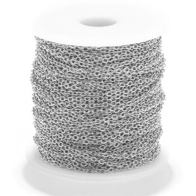 Kabel od nehrđajućeg čelika od 2 m Lanac od ružičastog zlata Srebrni lančići Ogrlica za „uradi sam“ pribor za izradu nakita Skupni artikli Veleprodaja Puno užeta