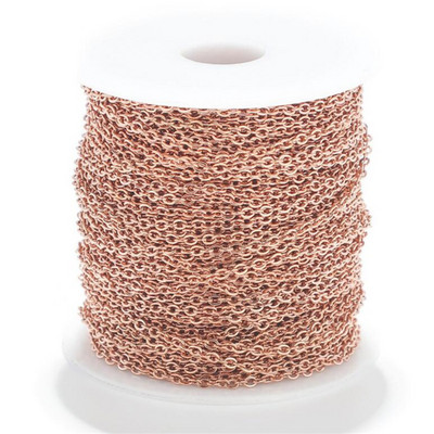 Kabel od nehrđajućeg čelika od 2 m Lanac od ružičastog zlata Srebrni lančići Ogrlica za „uradi sam“ pribor za izradu nakita Skupni artikli Veleprodaja Puno užeta