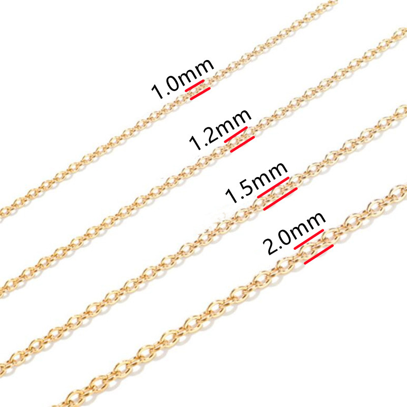 Kabel od nehrđajućeg čelika od 2 m Lanac od ružičastog zlata Srebrni lančići Ogrlica za „uradi sam“ pribor za izradu nakita Skupni artikli Veleprodaja Puno užeta